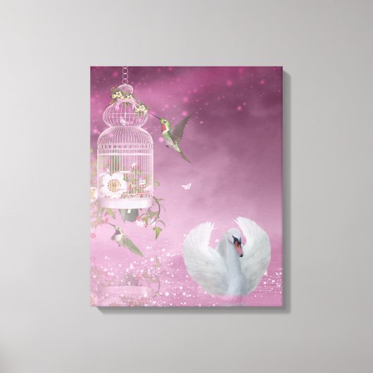 Hummingbird und Swan Leinwanddruck (Vorderseite)