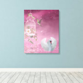 Hummingbird und Swan Leinwanddruck (Insitu (Holzboden))