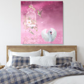 Hummingbird und Swan Leinwanddruck (Insitu (Schlafzimmer))