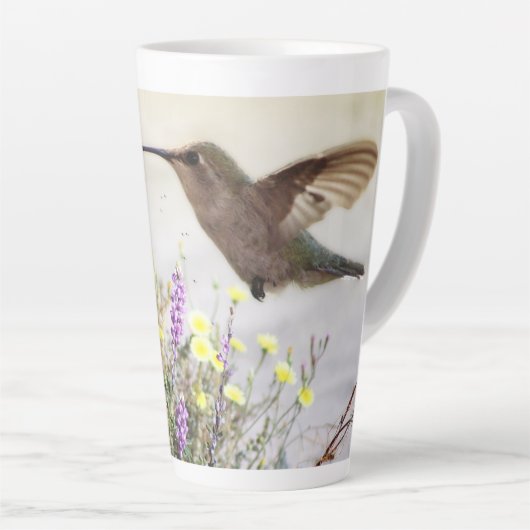Hummingbird und Wildblumen Digitale Kunst Kaffeema Milchtasse (Rechte Ecke)