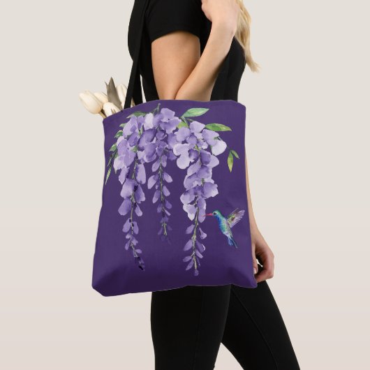 Hummingbird und Wisteria Tasche (Von Nahem)