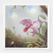 Hummingbird und zwei Orchideen Serviette (Vorderseite)
