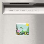 Hummingbird unter Blume Magnet (In Situ (Geschirrspüler))