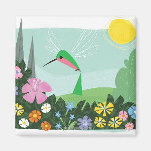 Hummingbird unter Blume Magnet