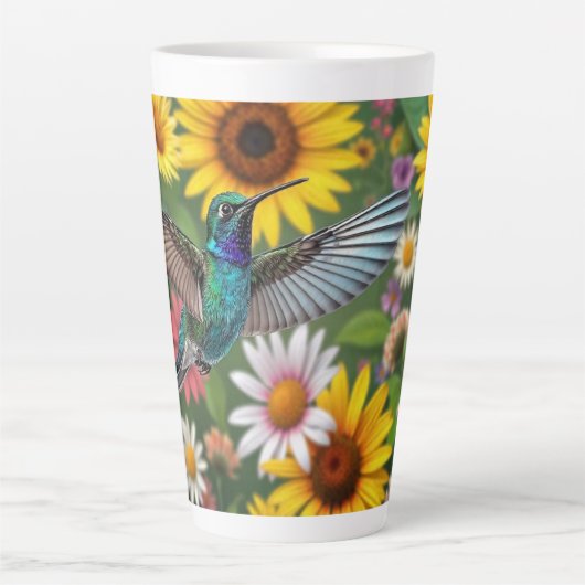 Hummingbird unter Blume Milchtasse (Vorderseite)