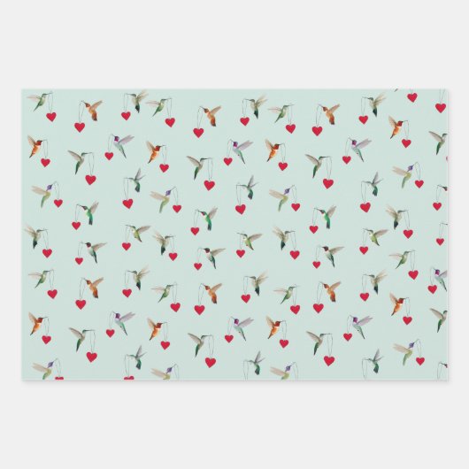 Hummingbird Valentine's Geschenkpapier Set (Vorderseite 2)