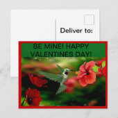 Hummingbird Valentinstag Postkarte (Vorne/Hinten)