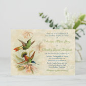 Hummingbird Vintag Floral Wedding Einladung (Stehend Vorderseite)