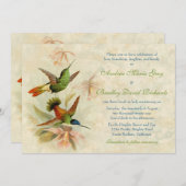 Hummingbird Vintag Floral Wedding Einladung (Vorne/Hinten)