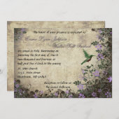 Hummingbird Vintage Wedding Einladung (Vorne/Hinten)