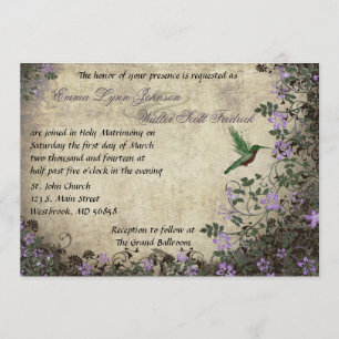 Hummingbird Vintage Wedding Einladung