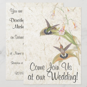 Hummingbird-Vogel-Blumen-Hochzeitseinladung Einladung