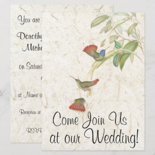 Hummingbird-Vogel-Blumen-Hochzeitseinladung Einladung