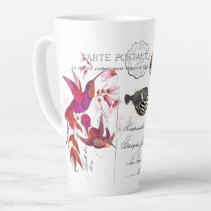 Hummingbird Vögel Fliegen Französisch Ephemera Lat Milchtasse