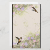 Hummingbird Vogel Tierart Floral Briefpapier (Vorne/Hinten)
