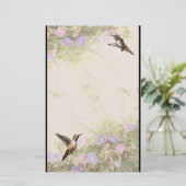 Hummingbird Vogel Tierart Floral Briefpapier (Stehend Vorderseite)