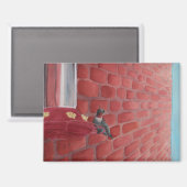 Hummingbird von einer Ziegelmauer: Magnet 3.5"x2.5 (Vorderseite/Rückseite)