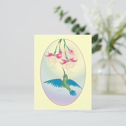 HUMMINGBIRD von SHARON SHARPE Postkarte (Stehend Vorderseite)