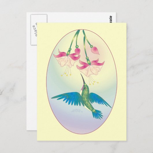 HUMMINGBIRD von SHARON SHARPE Postkarte (Vorne/Hinten)