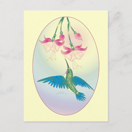 HUMMINGBIRD von SHARON SHARPE Postkarte (Vorderseite)