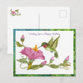 Hummingbird w Vining Blossoms Postkarte (Vorne/Hinten)