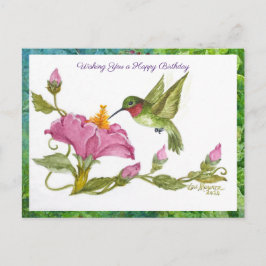 Hummingbird w Vining Blossoms Postkarte