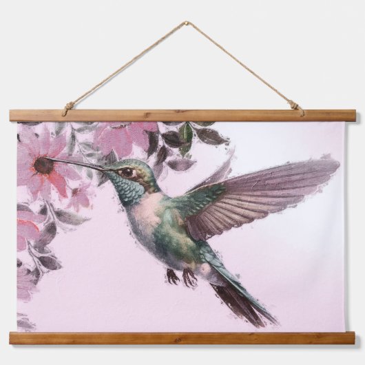 Hummingbird Wall Art Wandteppich Mit Holzrahmen (Vorne)
