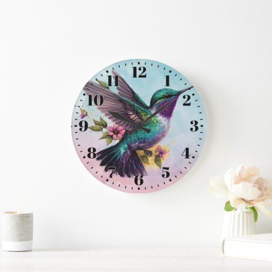 Hummingbird Wall Clock Große Wanduhr (Zuhause)