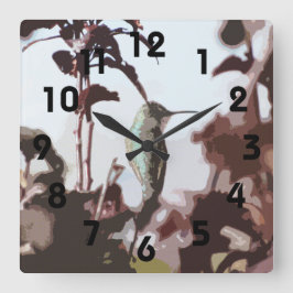 Hummingbird Wall Clock Quadratische Wanduhr