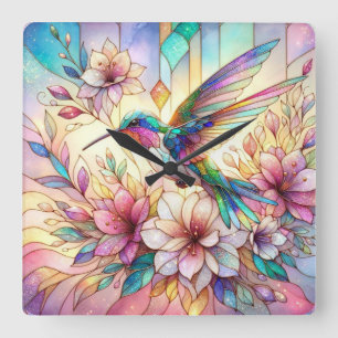 Hummingbird Wall Clock Quadratische Wanduhr