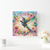 Hummingbird Wall Clock Quadratische Wanduhr (Zuhause)