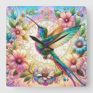 Hummingbird Wall Clock Quadratische Wanduhr