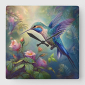 Hummingbird Wall Clock Quadratische Wanduhr (Vorderseite)