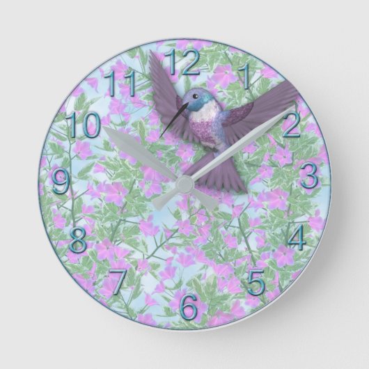 Hummingbird Wall Clock Runde Wanduhr (Vorderseite)