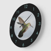 Hummingbird Wall Clock-Wohngestaltung-Blau/Schwarz Große Wanduhr (Winkel)