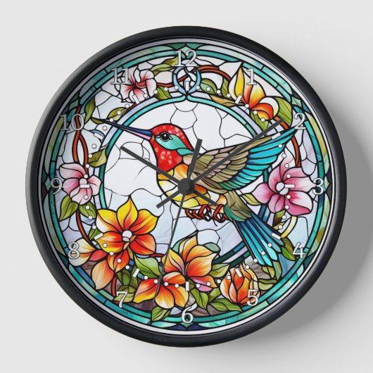 Hummingbird-Wand aus festem Glas Uhr (Vorderseite)
