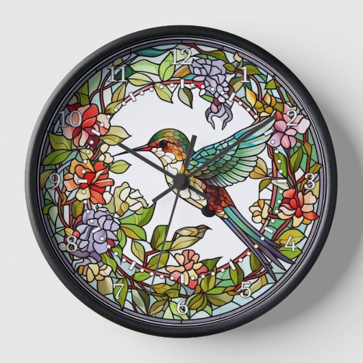 Hummingbird-Wand aus festem Glas Uhr (Vorderseite)
