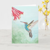 Hummingbird Wasserfarbe Karte (Gelbe Blume)