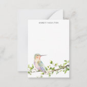 Hummingbird Wasserfarbname Name Mitteilungskarte (Vorderseite)
