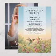 Hummingbird Watercolor Celebration of Life Photo