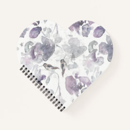 Hummingbird Watercolor Heart Notebook Notizblock