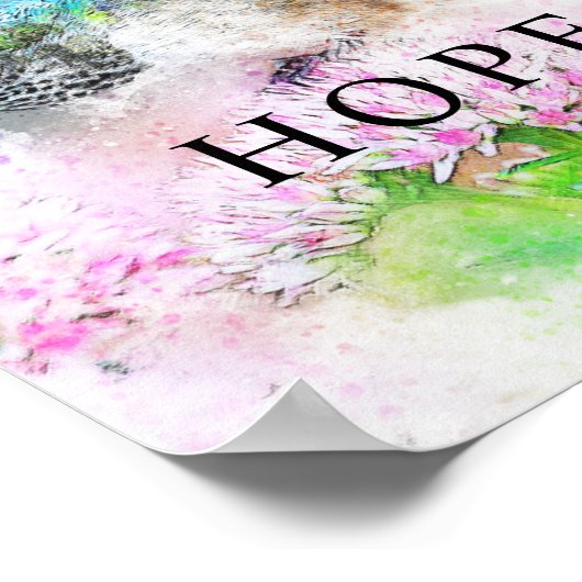 Hummingbird Watercolor Office Deco Matte Poster (Ecke)