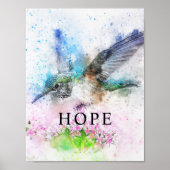 Hummingbird Watercolor Office Deco Matte Poster (Vorne)