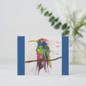 Hummingbird Watercolor Postkarte (Stehend Vorderseite)