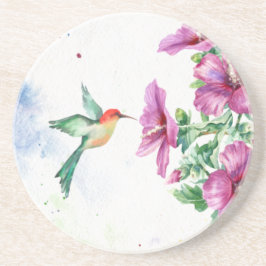 Hummingbird Watercolor Sandstone Untersetzer