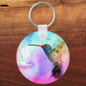 Hummingbird & Watercolor Schlüsselanhänger (Vorderseite)