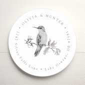 Hummingbird Wedding Couple Names Rücksendeadresse Runder Aufkleber