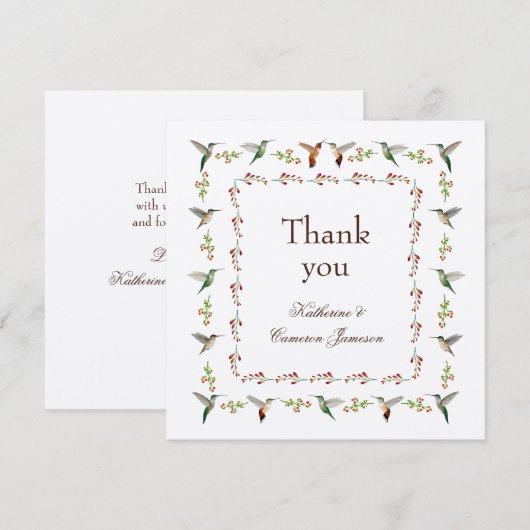 Hummingbird Wedding Dankeskarte (Vorne/Hinten)
