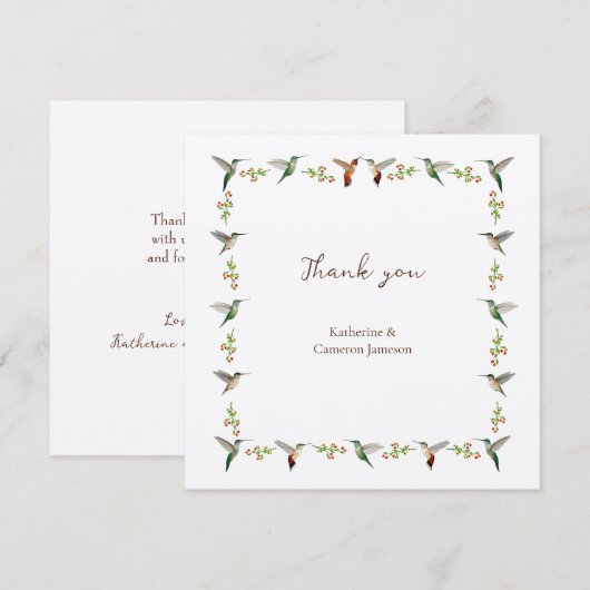 Hummingbird Wedding Dankeskarte (Vorne/Hinten)
