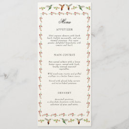 Hummingbird Wedding Menu Menükarte